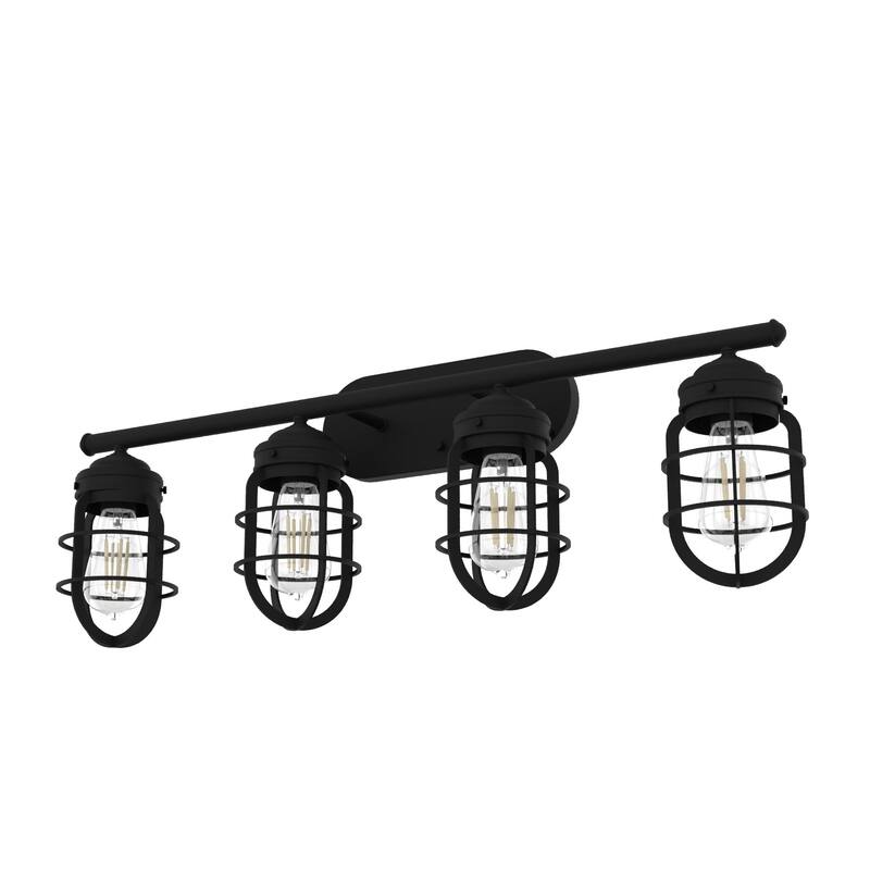 Hunter Starklake 4 Light Vanity Wall Light, Industrial, Cage, Rustic - Damp Rated!