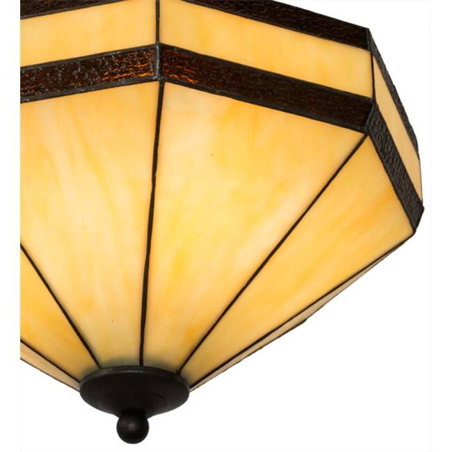 Meyda Tiffany 182677 Topridge 3 Light 14" Wide Semi-Flush Ceiling