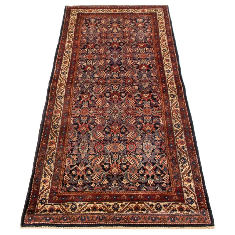 ECARPETGALLERY Hand-knotted Andelz Navy Wool Rug - 3'3 x 9'7