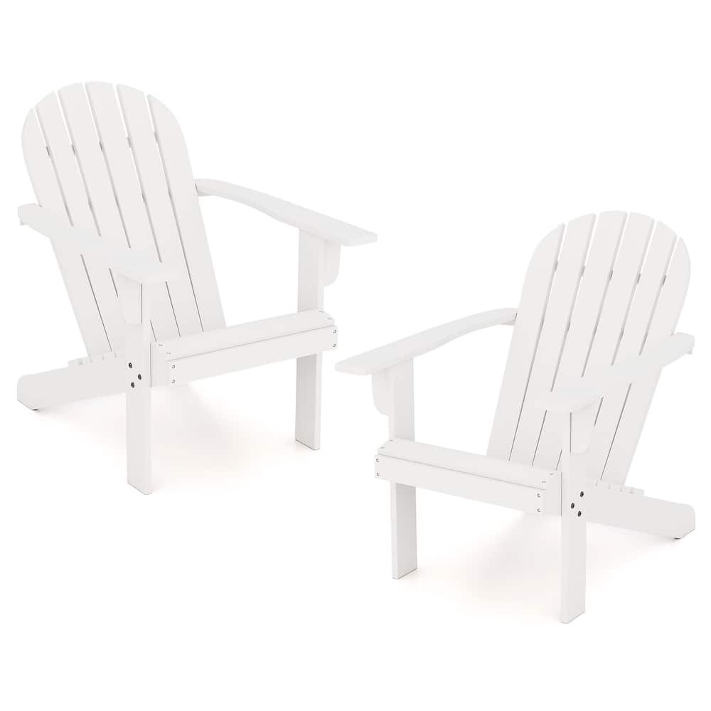 Gymax 2PCS Patio Adirondack Chair w/ Inclined Seat High Backrest &