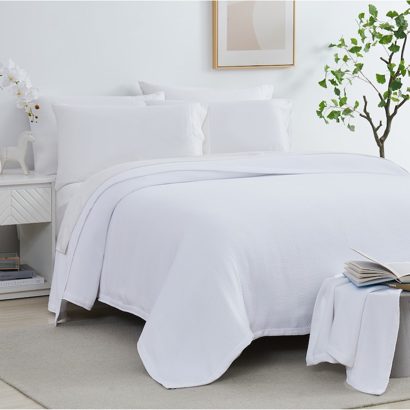 Milton 100% Cotton Blanket - White - King