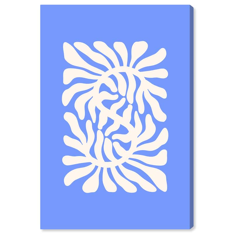 Wynwood Studio Canvas Abstract Cool Fern Blue and Violet Blue Modern & Contemporary Wall Art Canvas Print - 36 x 24