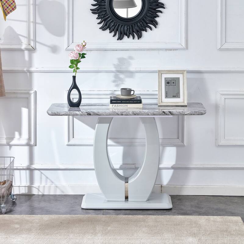 Modern minimalist light gray MDF material rectangular counter bar table 47.2 "x 18" x 29.5 " - MDF - Light Grey