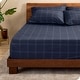 preview thumbnail 50 of 89, Bare Home Double Brushed Deep Pocket Fitted Sheet Full - Modern Plaid - Midnight/White