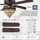 preview thumbnail 24 of 47, 52 or 62 or 72 Inches Crystal Ceiling Fan Fandelier with Lights,For Bedroom Kitchen Patio Remote Control