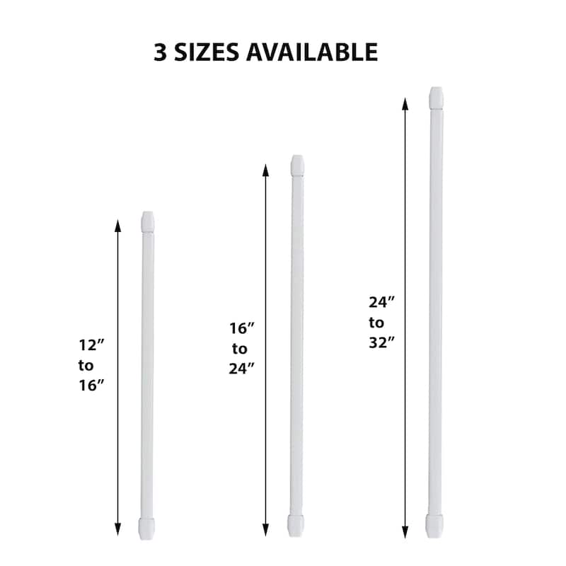 Small Flat Cafe Curtain Rod Adjustable Set of 2