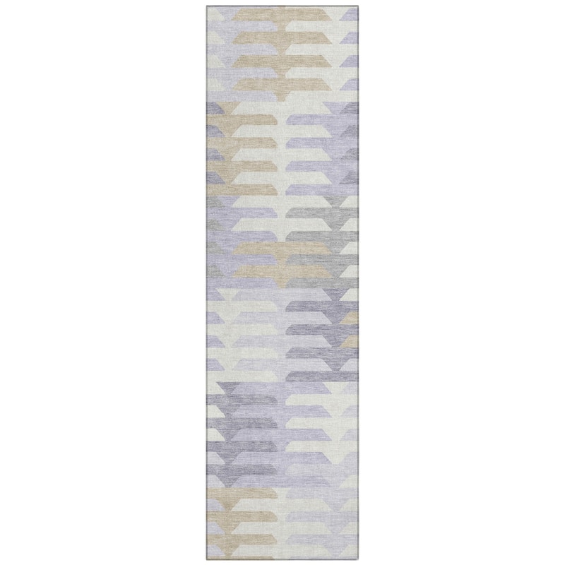 Machine Washable Indoor/ Outdoor Modern Stacks Chantille Rug