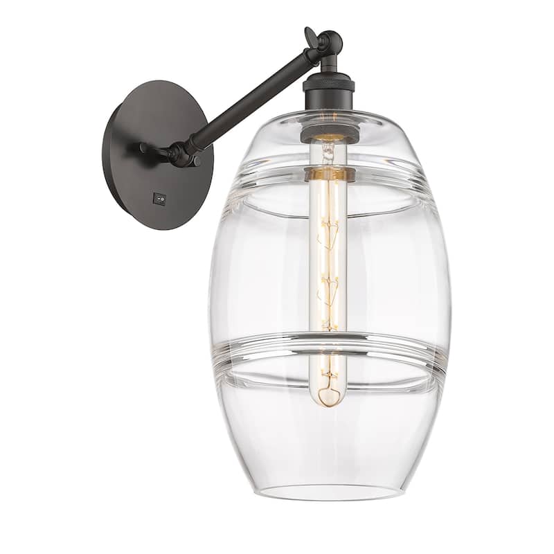 Innovations Lighting 317-1W-10-8 Vaz Sconce Vaz 10" Tall Wall Sconce - Oil Rubbed Bronze / Clear