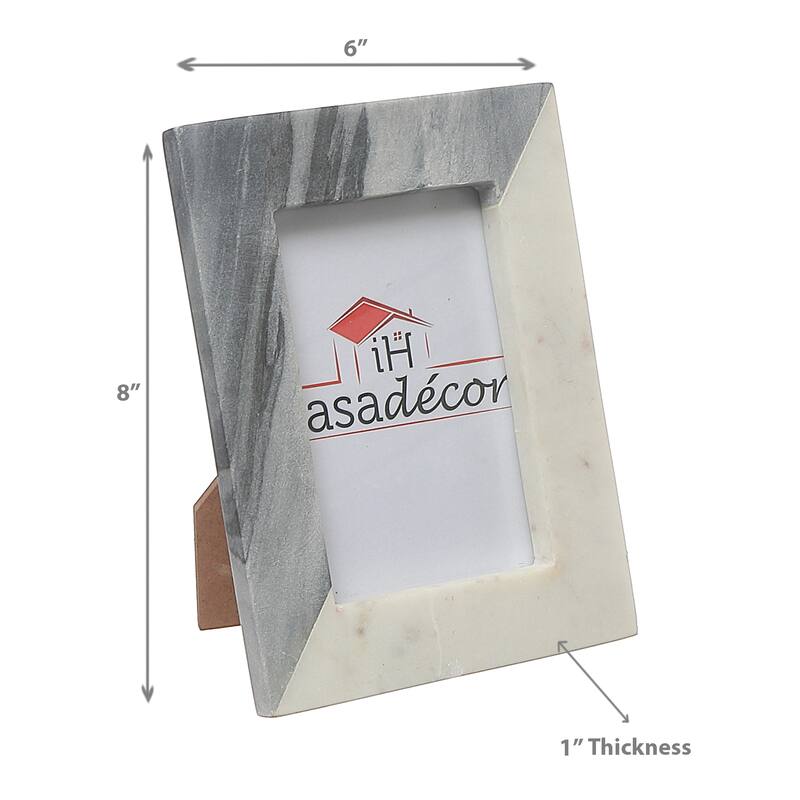 4X6 Marble White & Grey Picture Frame