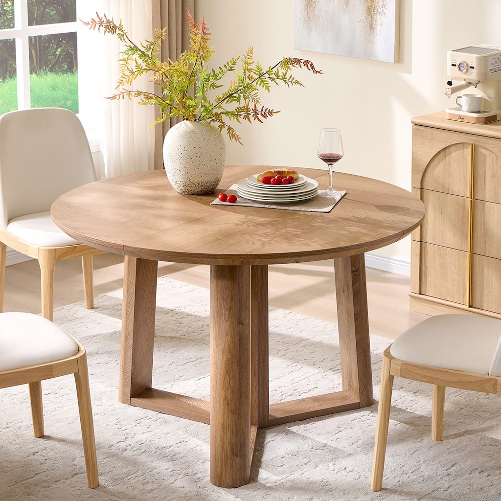 Modern Dining Table for 4-6, Round Dining Room Table for Kitchen