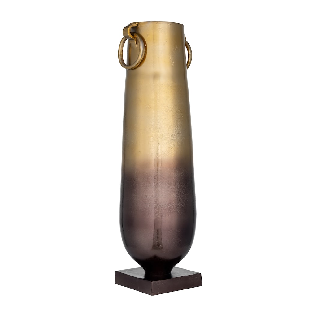 Metal, 29" Metallic Vase, Bronze, Cylinder, 29"H, Ombre