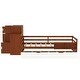 preview thumbnail 24 of 44, Twin Size Wood Platform Bed with Side Bookshelf and Trundle Bed, Multifunctional Kids Bed Frame with Movable Wardrobe
