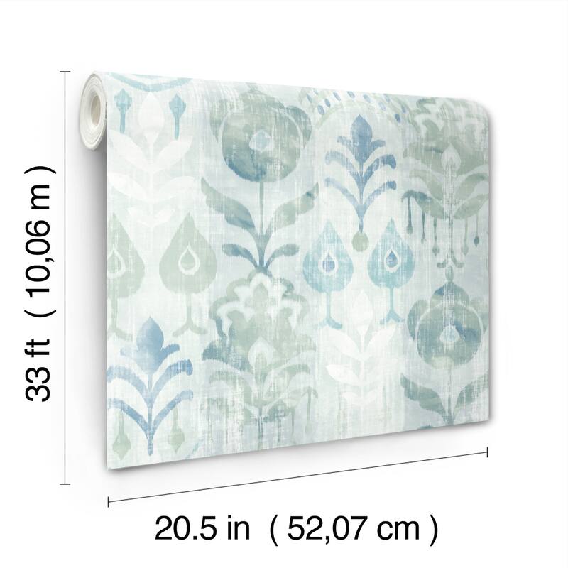 A-Street Prints Pavord Green Floral Shibori Wallpaper
