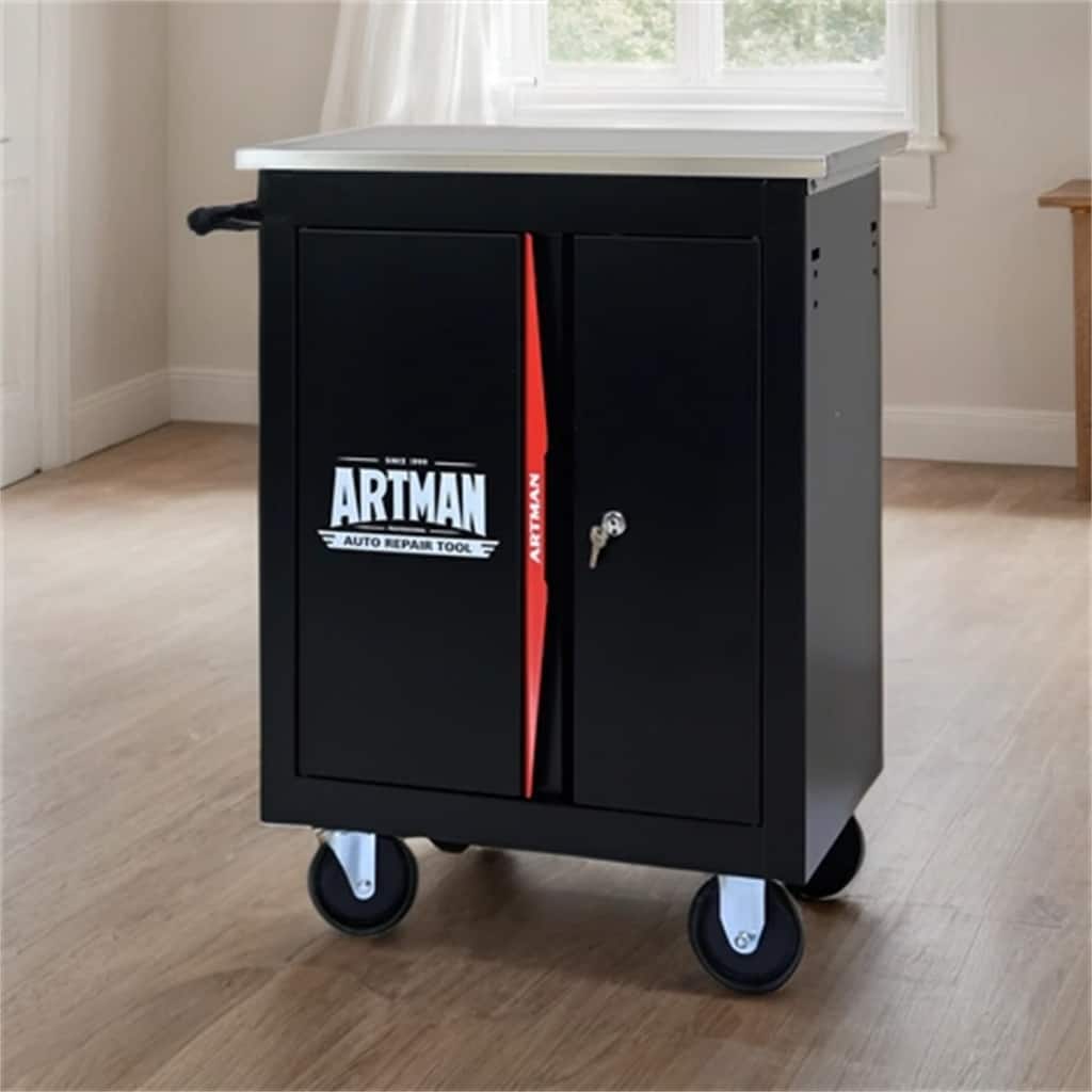 Double Doors Steel MultiFunction Tool Cart with Wheels