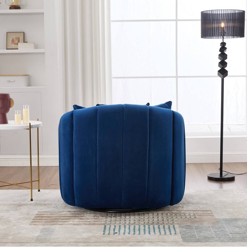 40.35"W Upholstered Oversized 360° Swivel Accent Barrel Chair