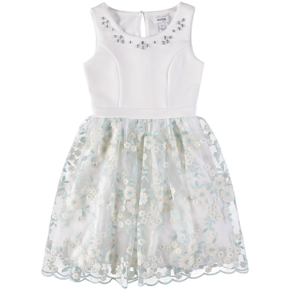 Shop Speechless Girls 7 16 Jewel Neck Floral Dress White