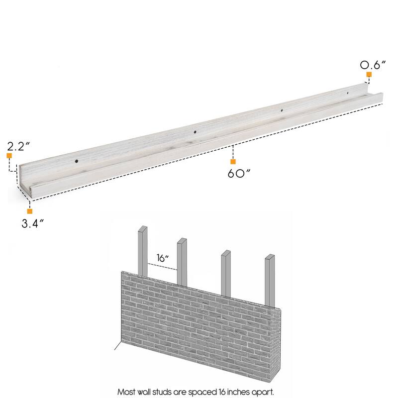 Rustic State Ted Long Picture Ledge 60 Inch Floating Shelf