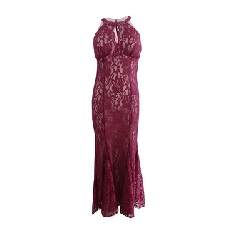 Nightway lace halter gown merlot outlet