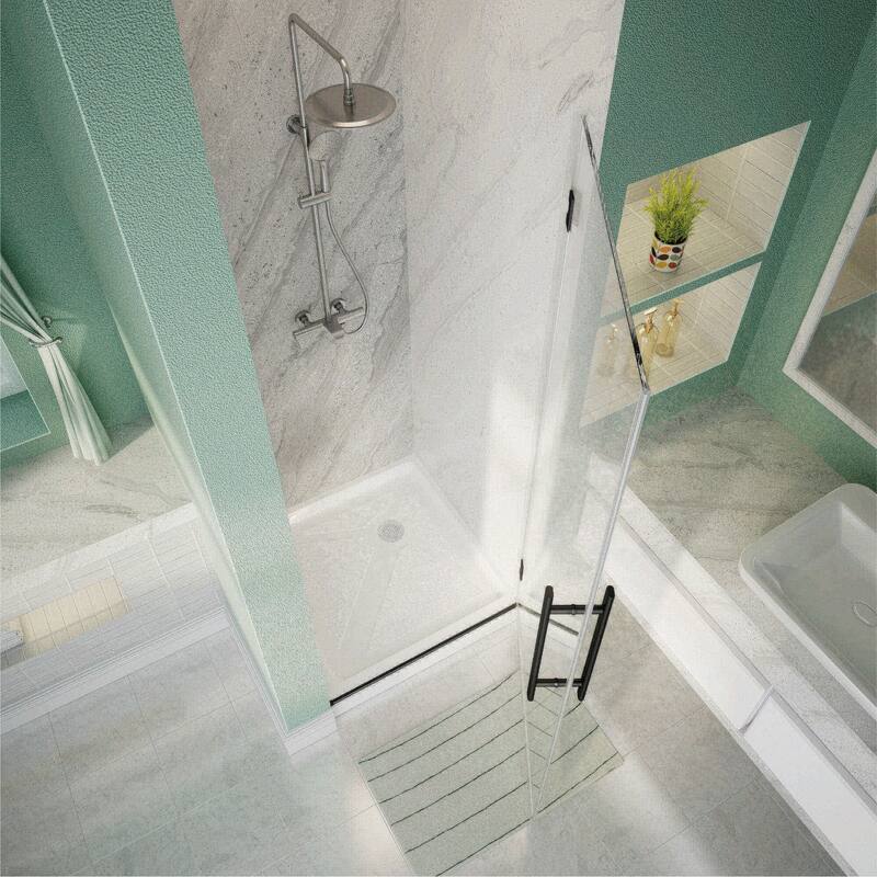 i-Homare 30 in.W x 72 in.H Frameless Pivot Shower Door, 5/16 in SGCC Frosted Tempered Glass