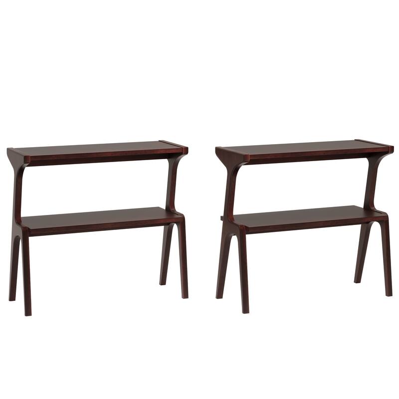 Narrow End Table for Living Room, 2-Tier Slim Sofa Side Table