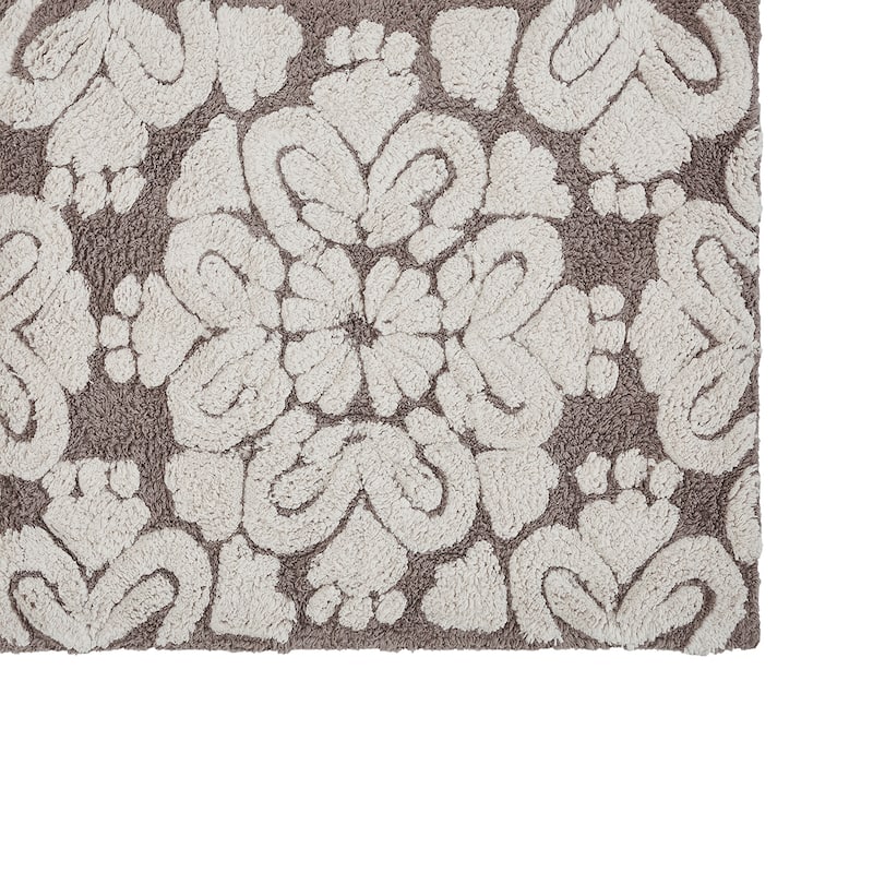 Better Trends Medallion Collection 100% Cotton 3-Pc Set Bathroom Rugs-Soft & Super Absorbent, Non-Skid Latex, Machine Washable