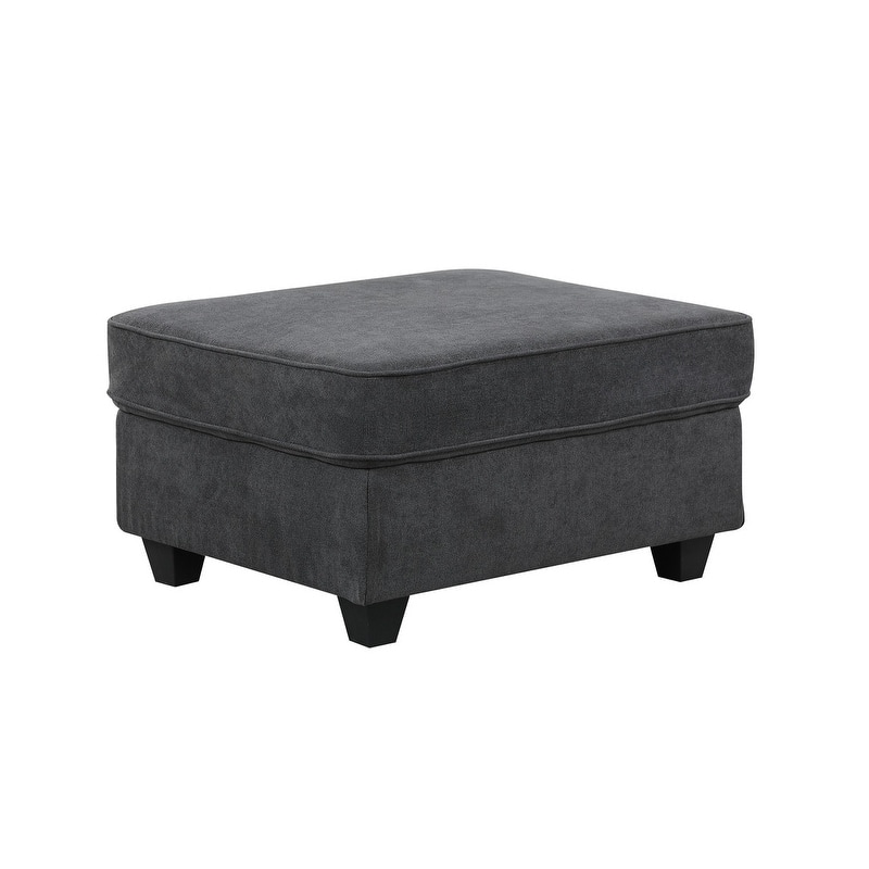 Leo Dark Gray Woven 8Pc Modular L-Shape Sectional Sofa and Ottoman