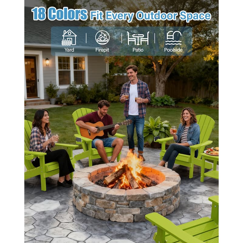 WINSOON All Weather HIPS Outdoor Plastic Adirondack Chair