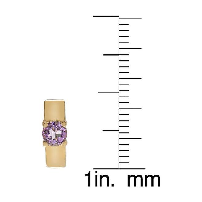 Victoria Townsend 14kt Gold over Sterling Silver Round Amethyst Huggie Earrings