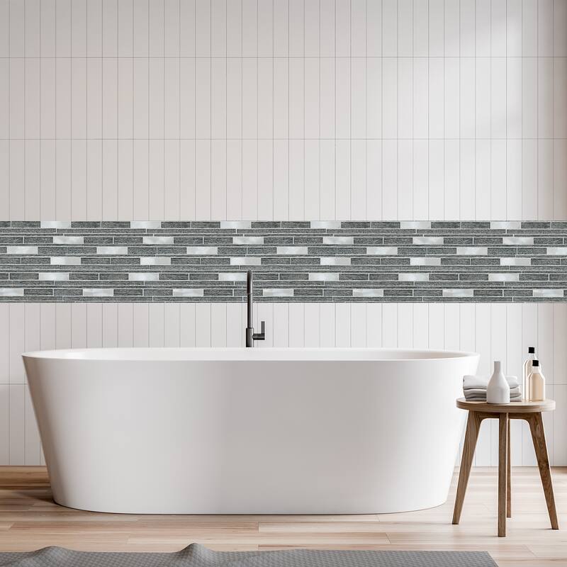 Altair Ardcarn Rectangular Laminated Glass Mosaic Mix Aluminum Wall Tile