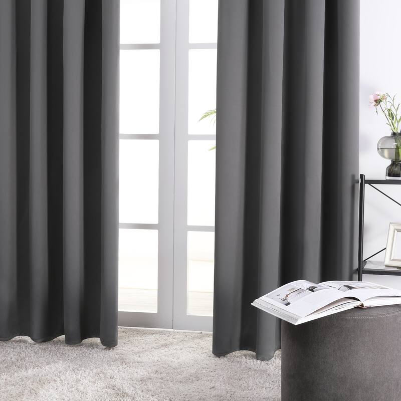 Deconovo Solid Rod Pocket Curtain Panel Pair (2 Panel)