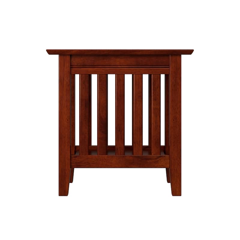 Side Table Walnut Finish - Solid Hardwood Accent Table for Living Room Chair - 22x14 Inch - 22