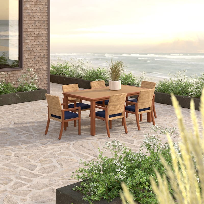 Mili 7 Piece Sunbrella Outdoor Patio Dining Set