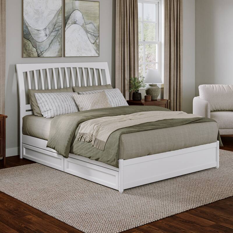 Roslyn Platform Bed with Panel Footboard and Storage Drawers