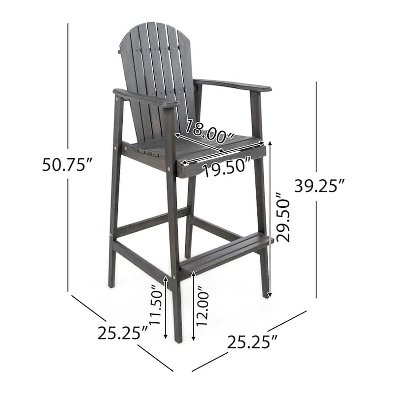 Malibu Outdoor Wood Acacia Barstool (Set of 4) by Christopher Knight Home