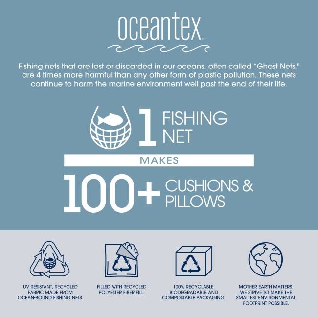 ARDEN Oceantex Outdoor Plush Modern Tufted Adirondack Cushion, 2 Pack, 20 x 18