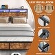 preview thumbnail 5 of 10, Rustic Brown Full Size Metal Industrial Bed Frame with LED Lights and USB Ports