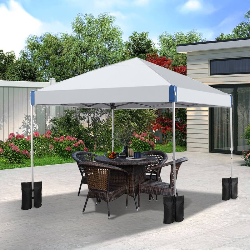 Aoodor 10' x 10' Outdoor Pop Up Canopy Tent, Commercial Instant Reinforce Canopy