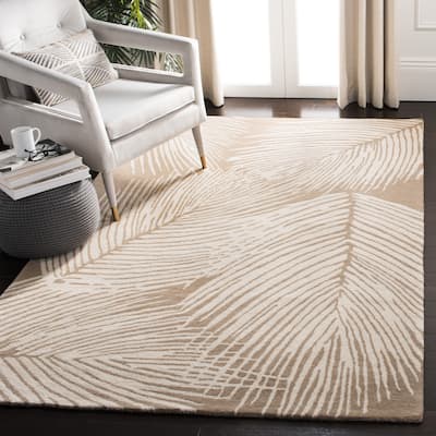 SAFAVIEH Handmade Ferns Beige New Zealand Wool Rug