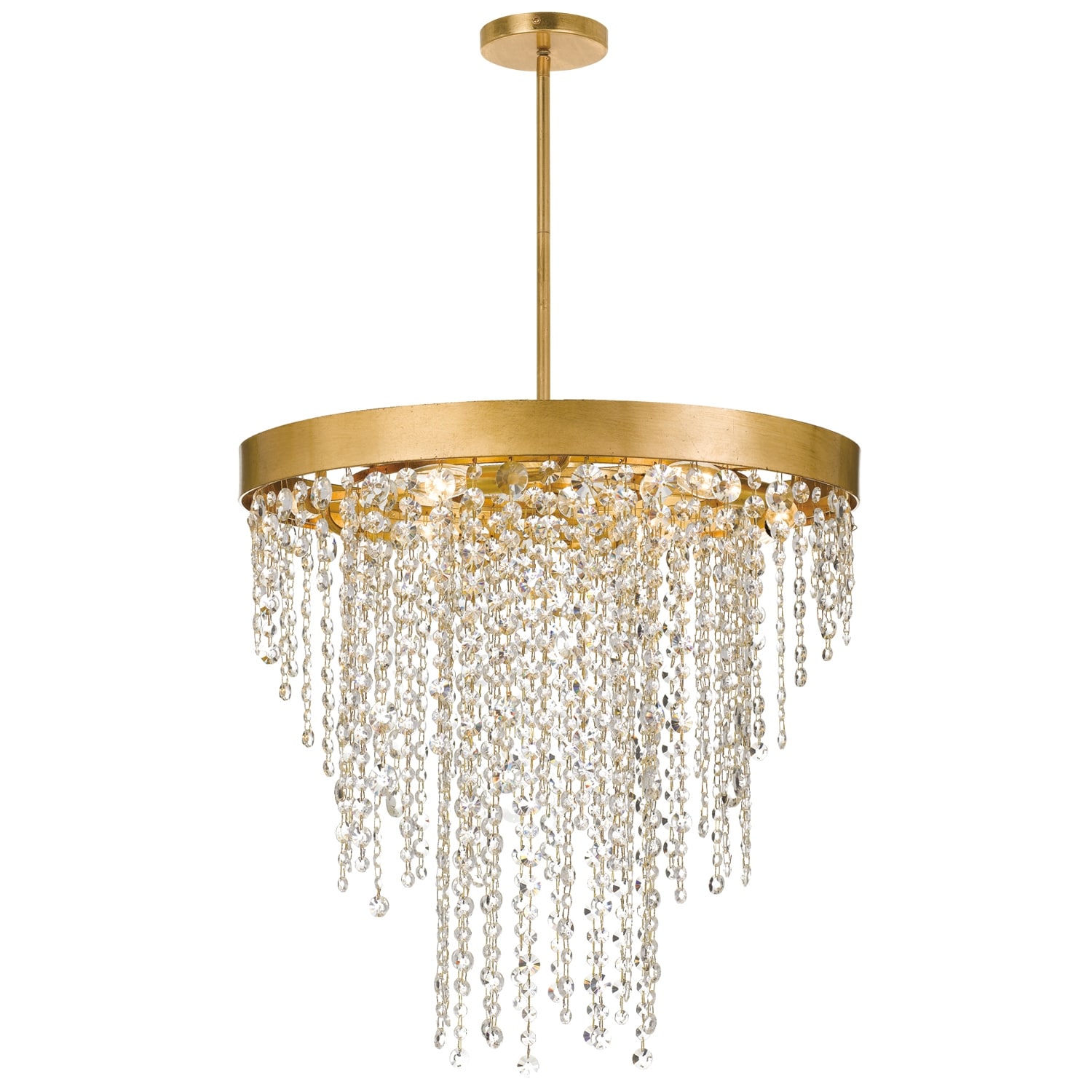 Winham 6 Light Antique Gold Crystal Chandelier - 24'' W x 23'' H