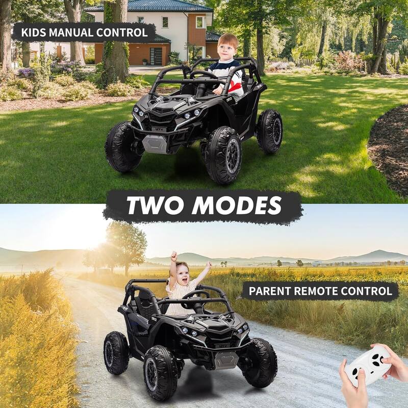 24V Kids Ride On Utv,2-Seater 4WD Off Road Electric Vehicle with Remote Control