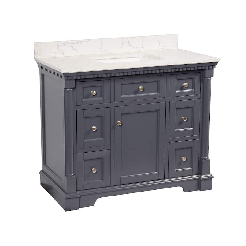 KitchenBathCollection Sydney 42" Bathroom Vanity with Engineered Marble Top