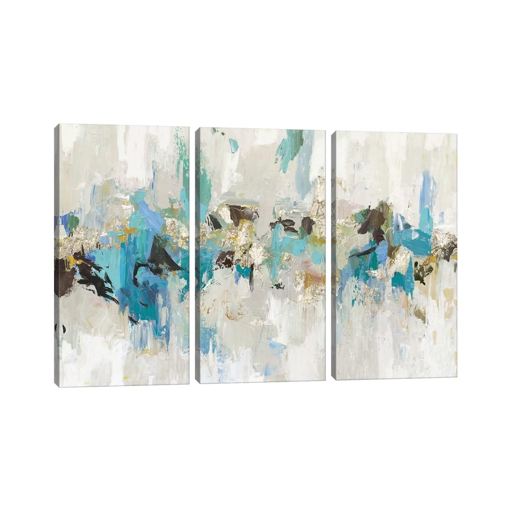 iCanvas "Blue Silver III" by Tom Reeves 3-Piece Canvas Wall Art Set