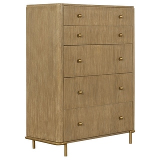 Arini Coastal Wood 5-drawer Bedroom Chest