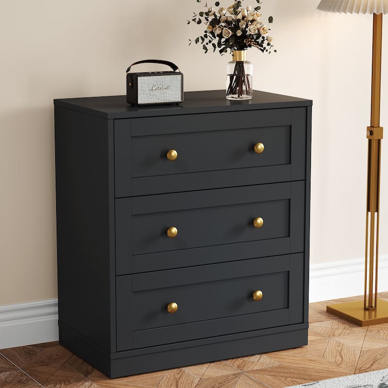 Modern Night Stand with 3 Drawers