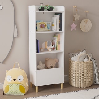 Kids 4-Tier Bookcase Toy Storage Cabinet Organizer