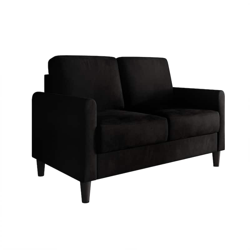 Clayfell Goliad Velvet Arm Loveseat with Pocket Spring, Soft Cushions, Clean Lines Design