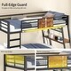 preview thumbnail 11 of 24, LED Kids Bunk Bed with Desk Twin Over Twin Metal Loft Bed 2 Drawers Power Outlets