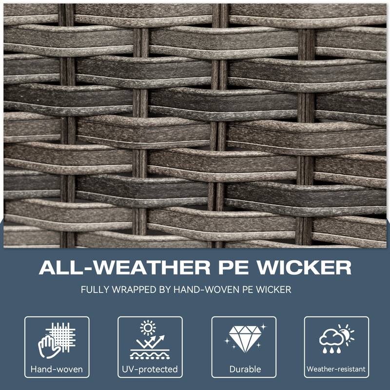 Cozywor Brown Wicker Outdoor Patio Storage Coffee Table