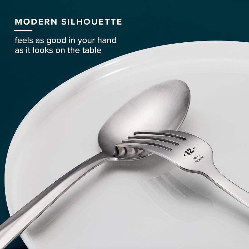 Table 12 50 Piece Flatware Set, Stainless Steel Kitchen Utensils Set