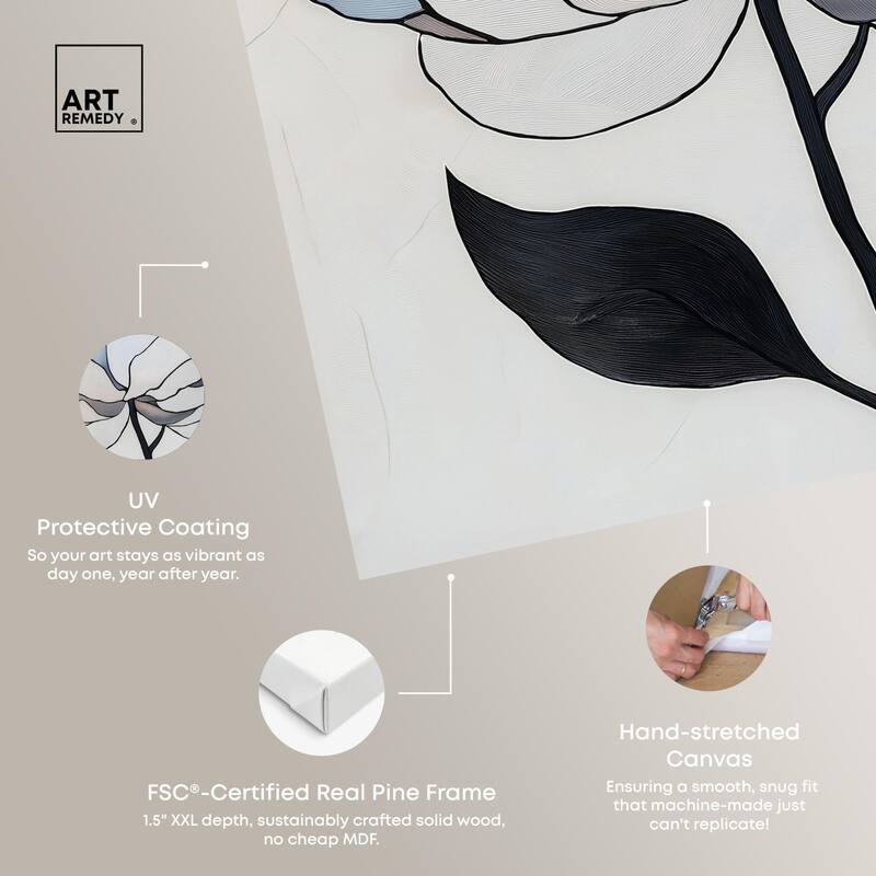 Gray Scale Flower II Canvas by Art Remedy, Gallery Wrapped